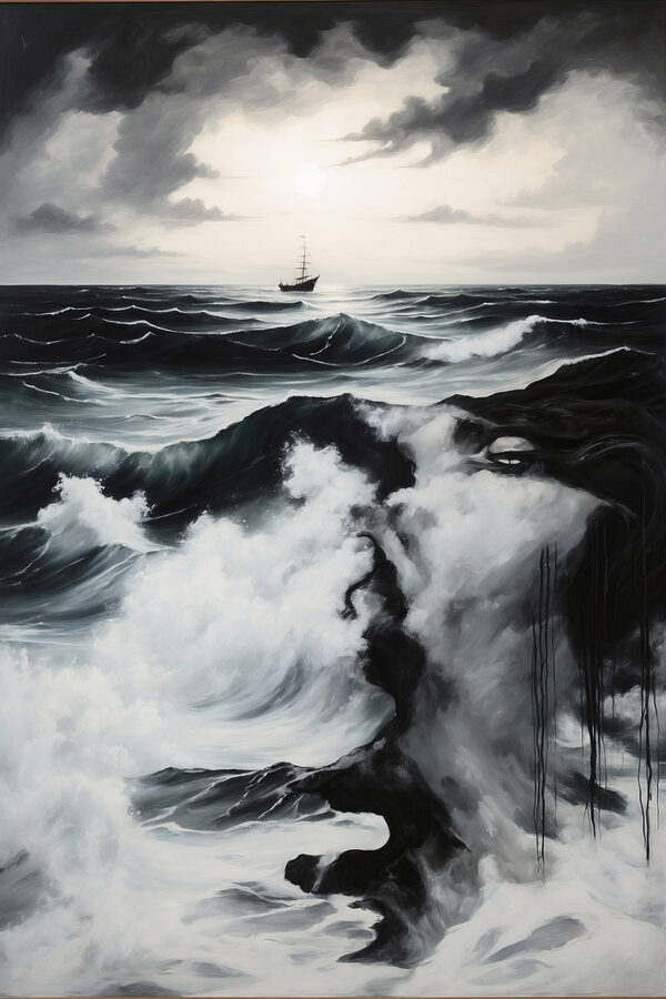 Peinture d'un navire dans l'océan Peinture d'un navire dans l'océan