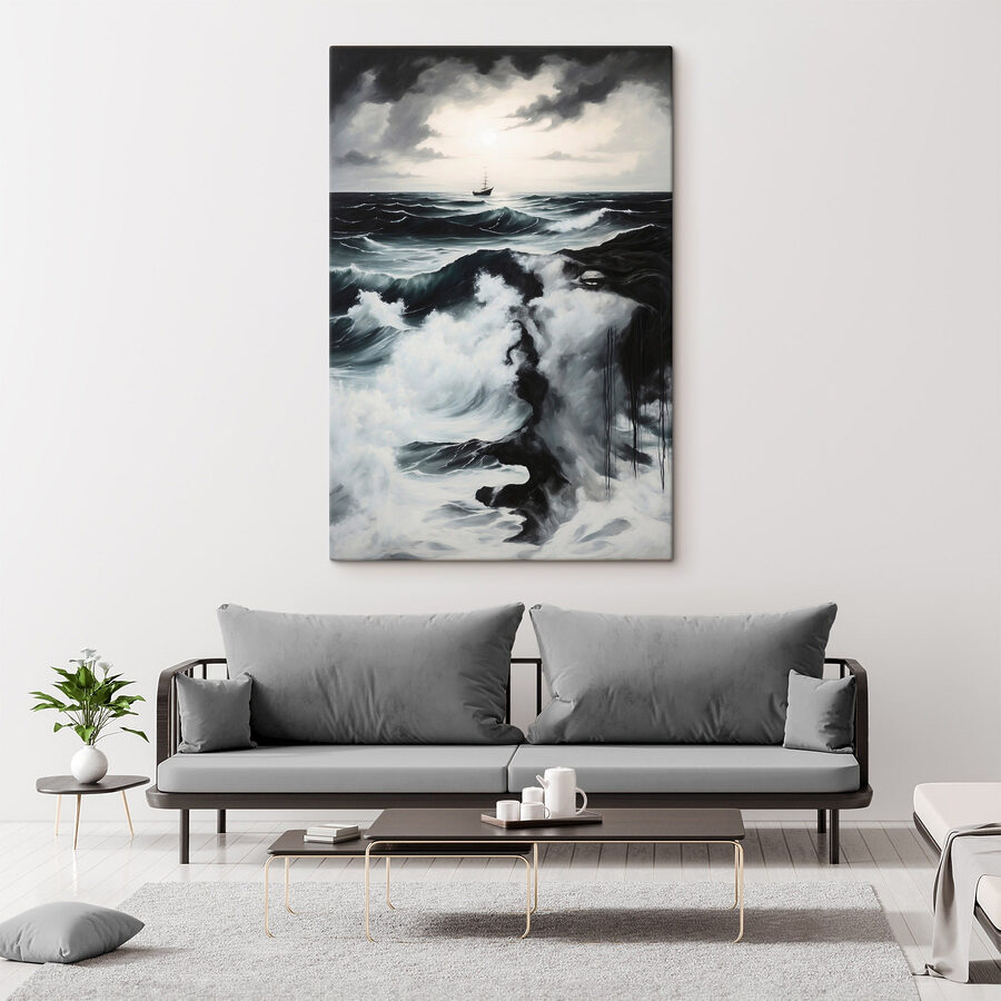Peinture d'un navire dans l'océan