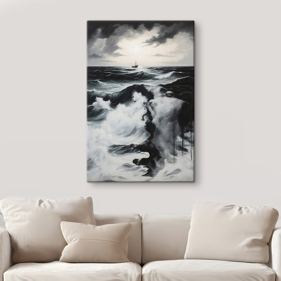 Peinture d'un navire dans l'océan