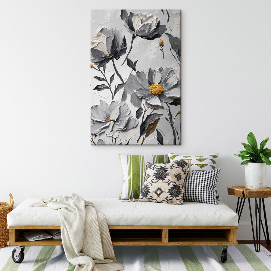 Peinture de fleurs sur une surface blanche Peinture de fleurs sur une surface blanche