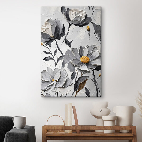 Peinture de fleurs sur une surface blanche Peinture de fleurs sur une surface blanche
