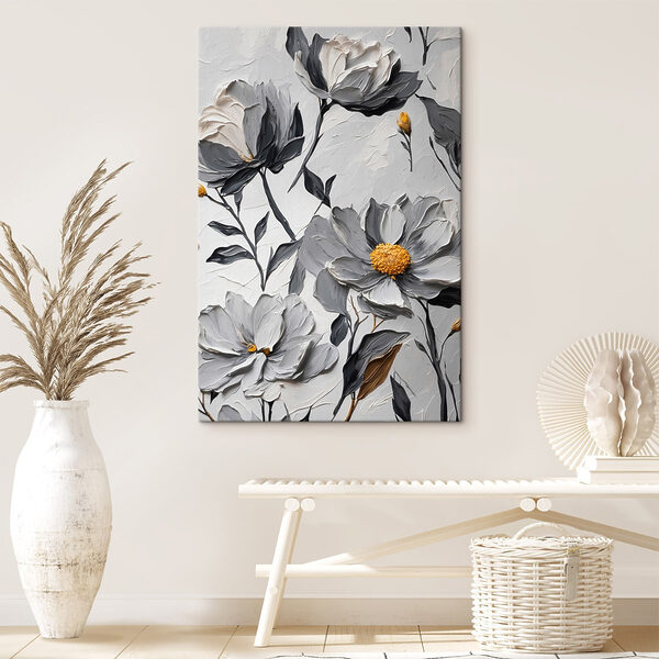 Peinture de fleurs sur une surface blanche Peinture de fleurs sur une surface blanche