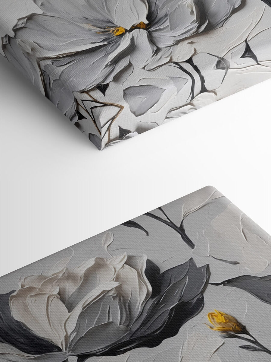 Peinture de fleurs sur une surface blanche Peinture de fleurs sur une surface blanche