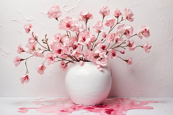 Vase avec fleurs roses Vase avec fleurs roses