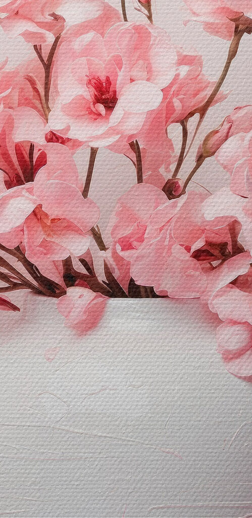 Vase with pink flowers