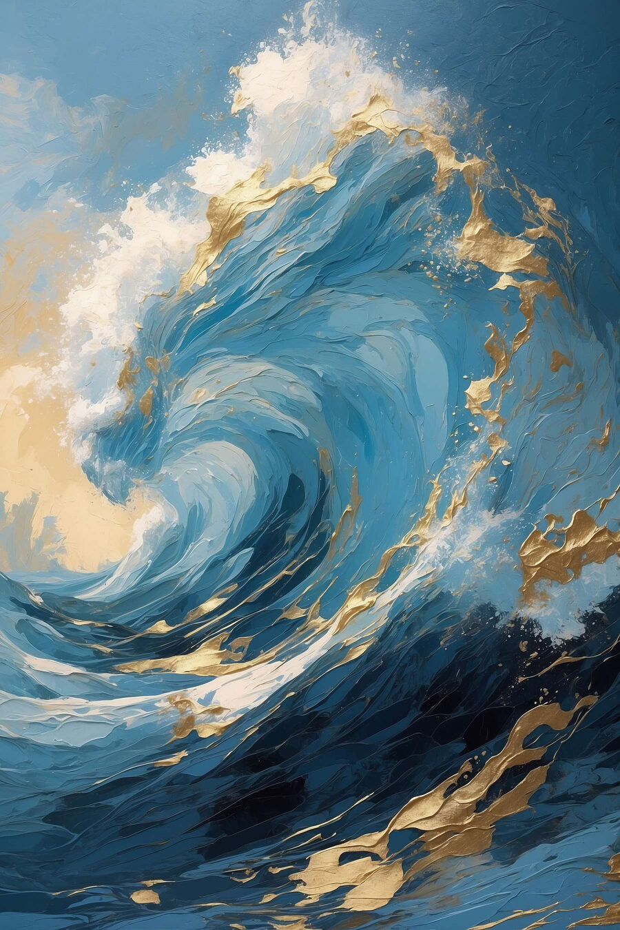Vague majestueuse dans des bleus éclatants. Vague majestueuse dans des bleus éclatants.