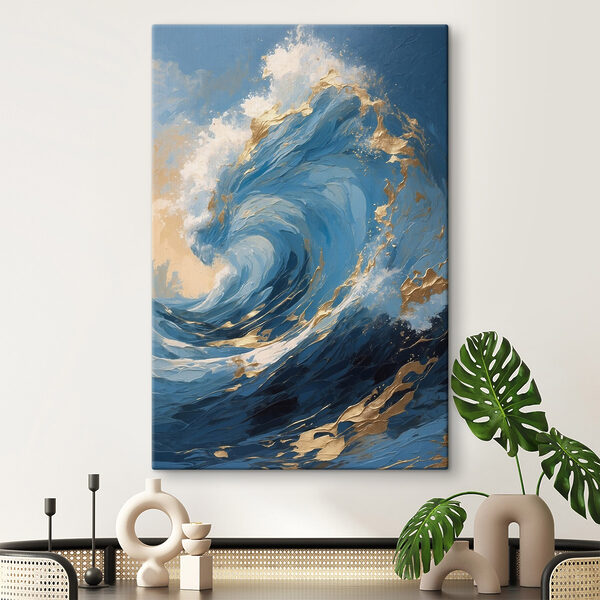 Vague majestueuse dans des bleus éclatants. Vague majestueuse dans des bleus éclatants.