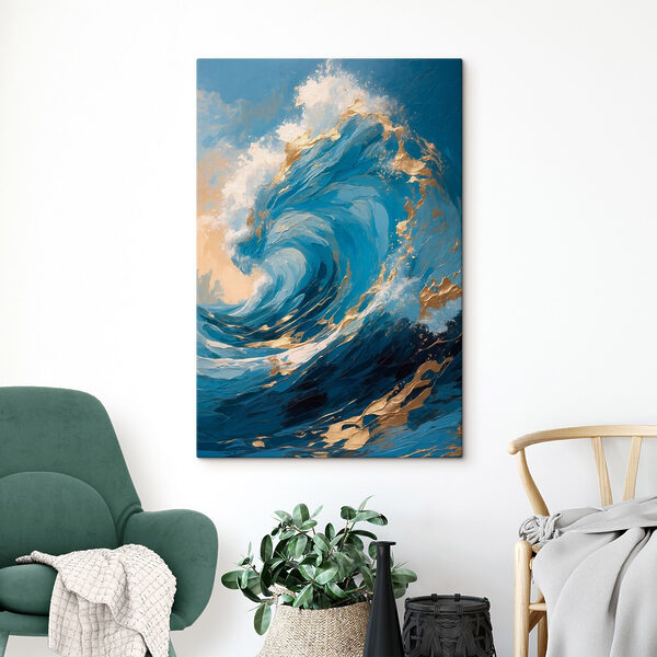 Vague majestueuse dans des bleus éclatants. Vague majestueuse dans des bleus éclatants.