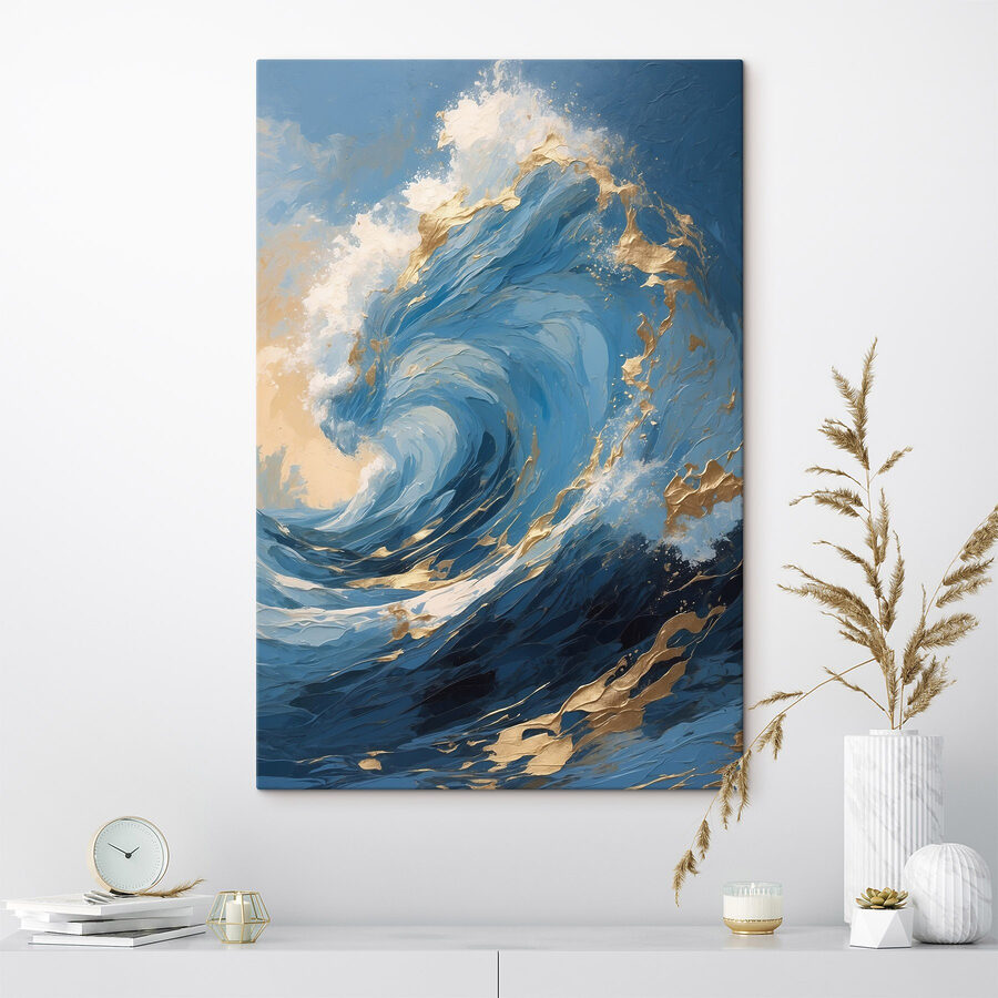 Vague majestueuse dans des bleus éclatants. Vague majestueuse dans des bleus éclatants.