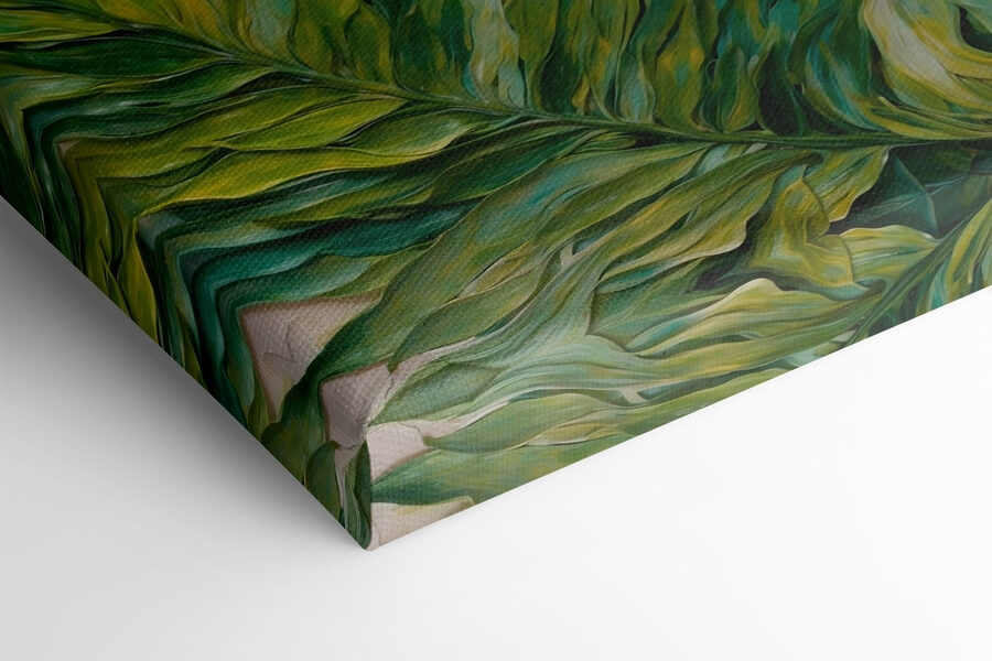 Peinture de feuilles sur une surface blanche