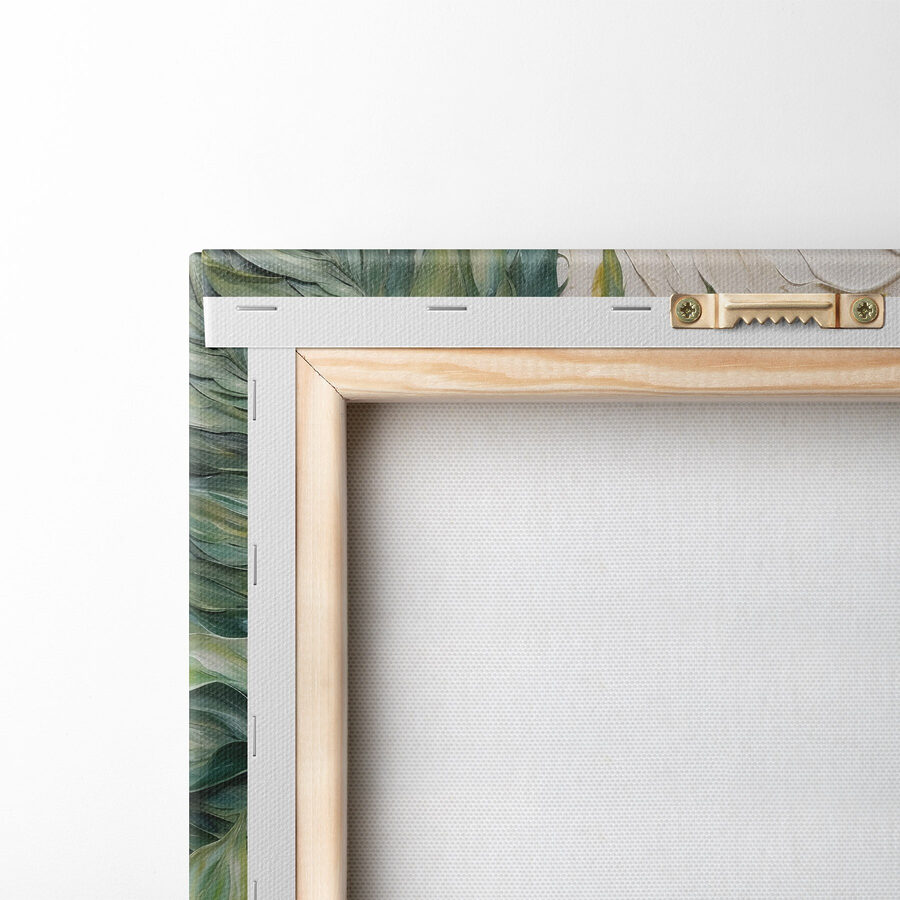 Peinture de feuilles sur une surface blanche