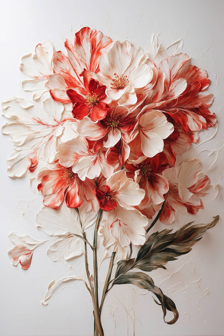 Peinture de fleurs sur une surface blanche