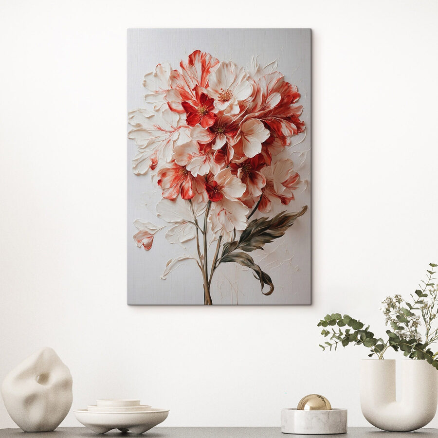 Peinture de fleurs sur une surface blanche