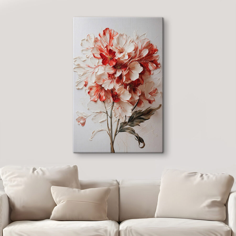 Peinture de fleurs sur une surface blanche