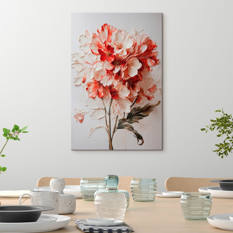 Peinture de fleurs sur une surface blanche