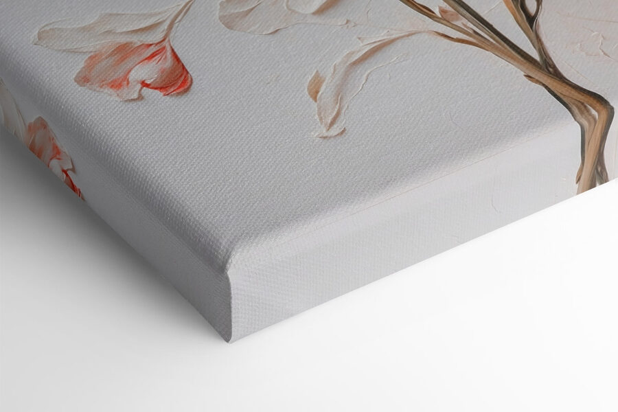 Peinture de fleurs sur une surface blanche