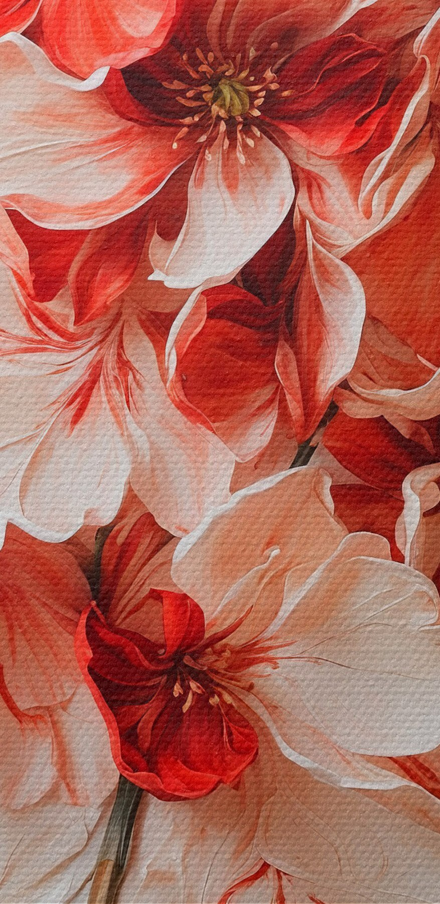 Peinture de fleurs sur une surface blanche