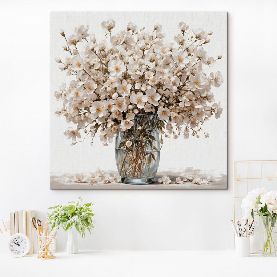 Vase de fleurs blanches