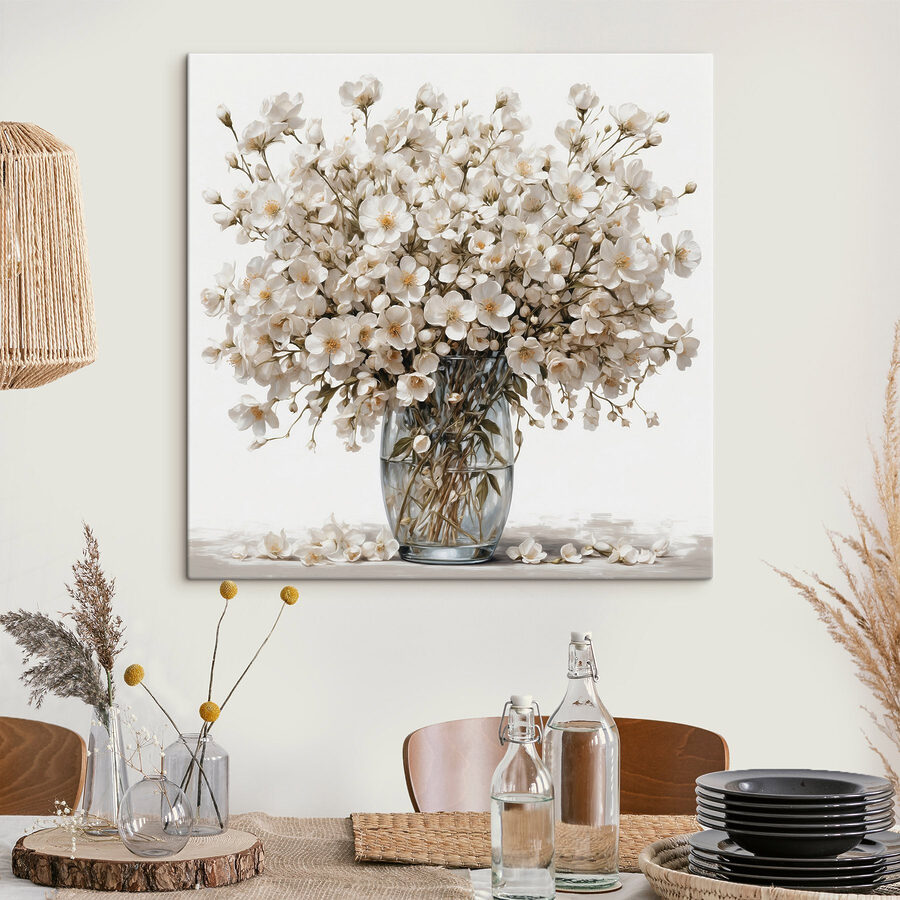 Vase de fleurs blanches