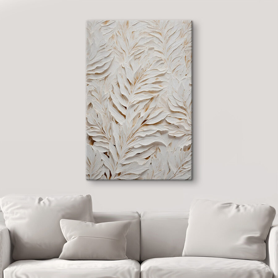 Motif de feuilles blanches et brunes