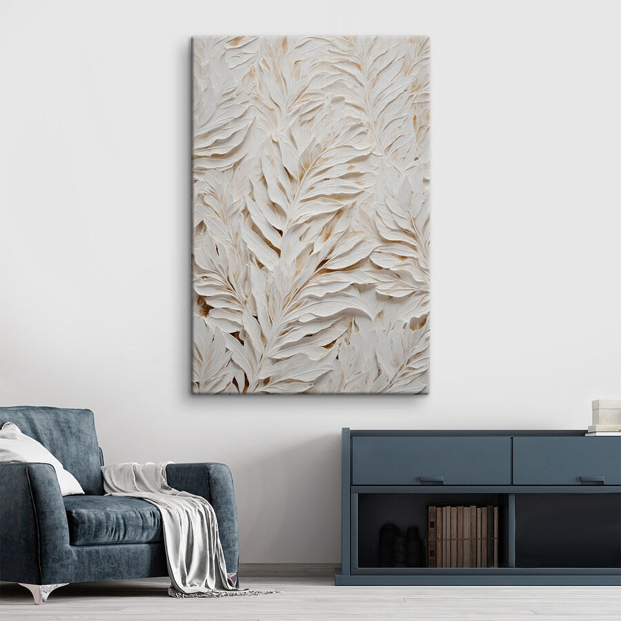 Motif de feuilles blanches et brunes