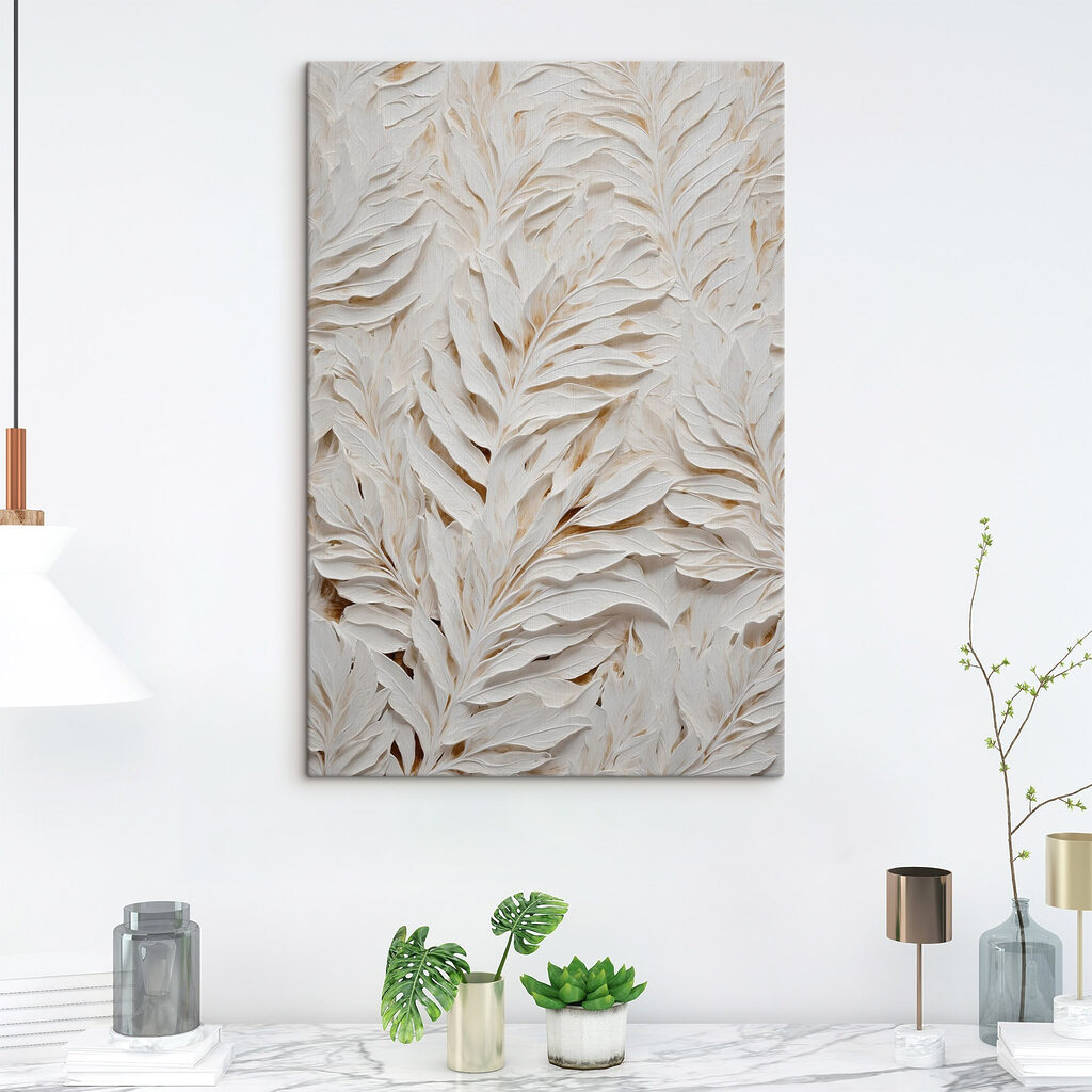 White and brown leaf pattern