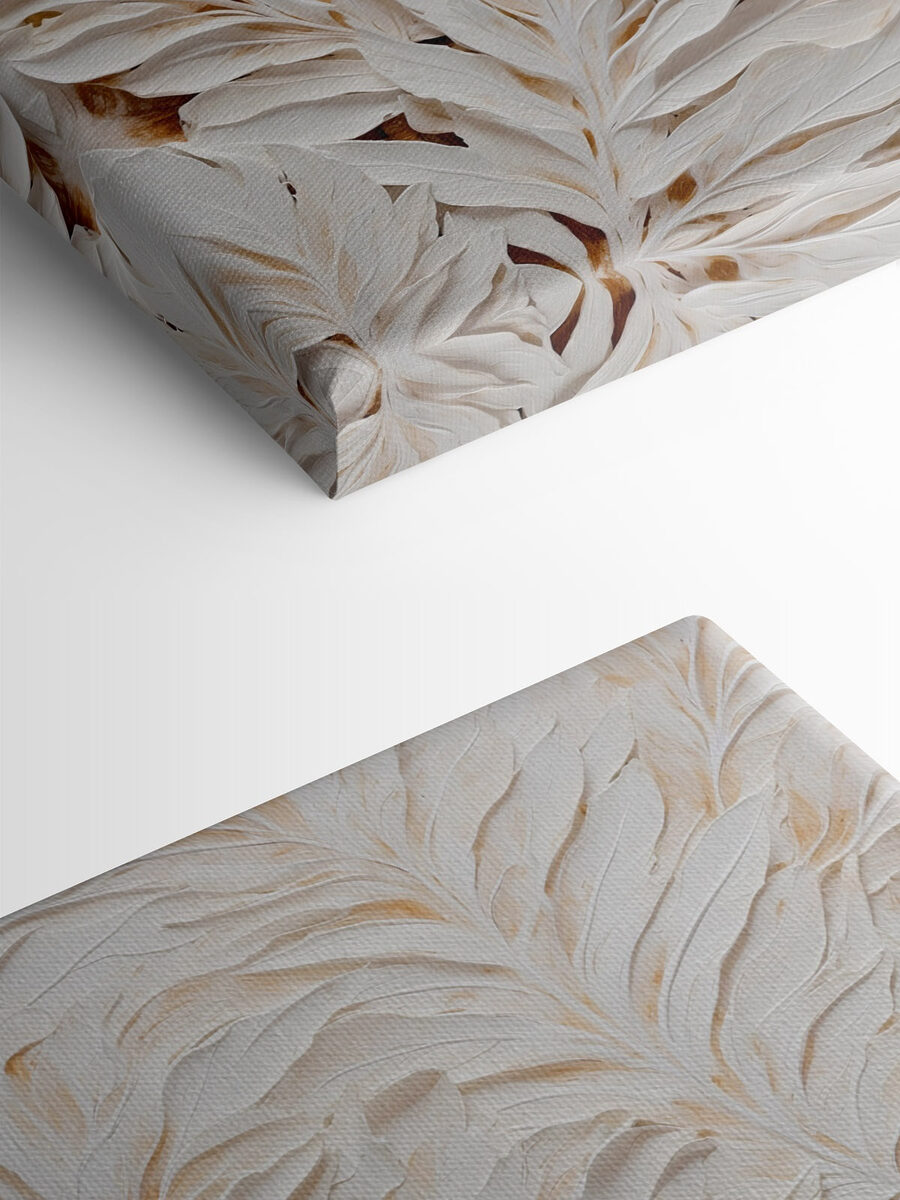 Motif de feuilles blanches et brunes