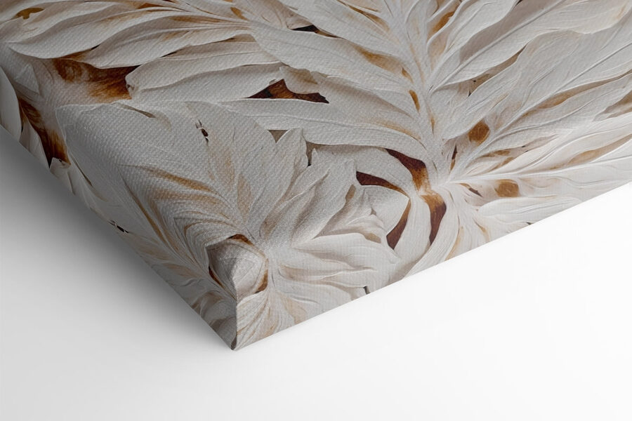 Motif de feuilles blanches et brunes