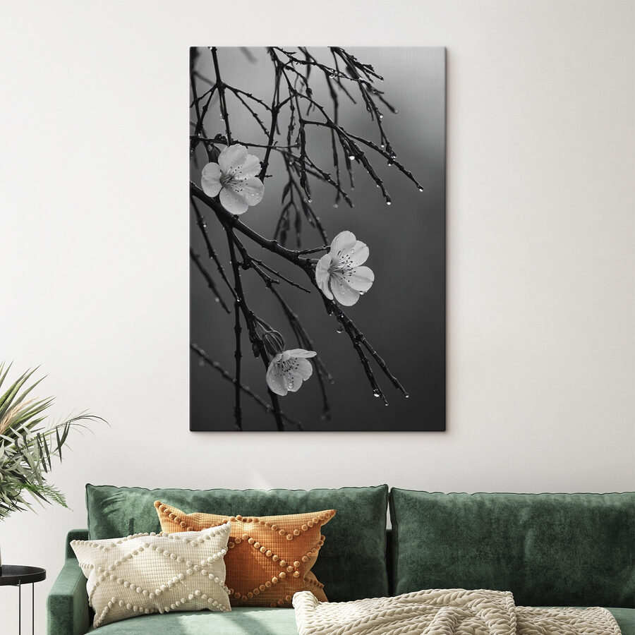 Des fleurs délicates sous une pluie fine. Des fleurs délicates sous une pluie fine.