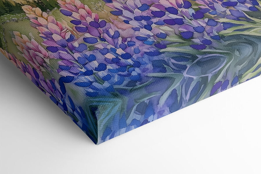 Peinture de fleurs et de montagnes