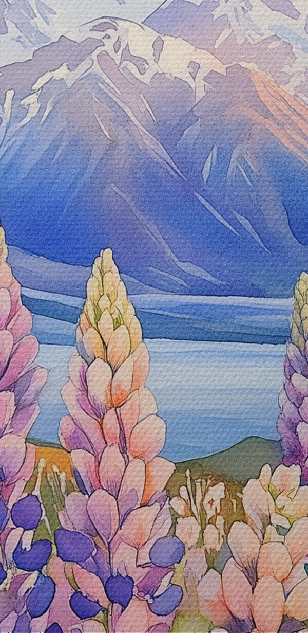 Peinture de fleurs et de montagnes Peinture de fleurs et de montagnes