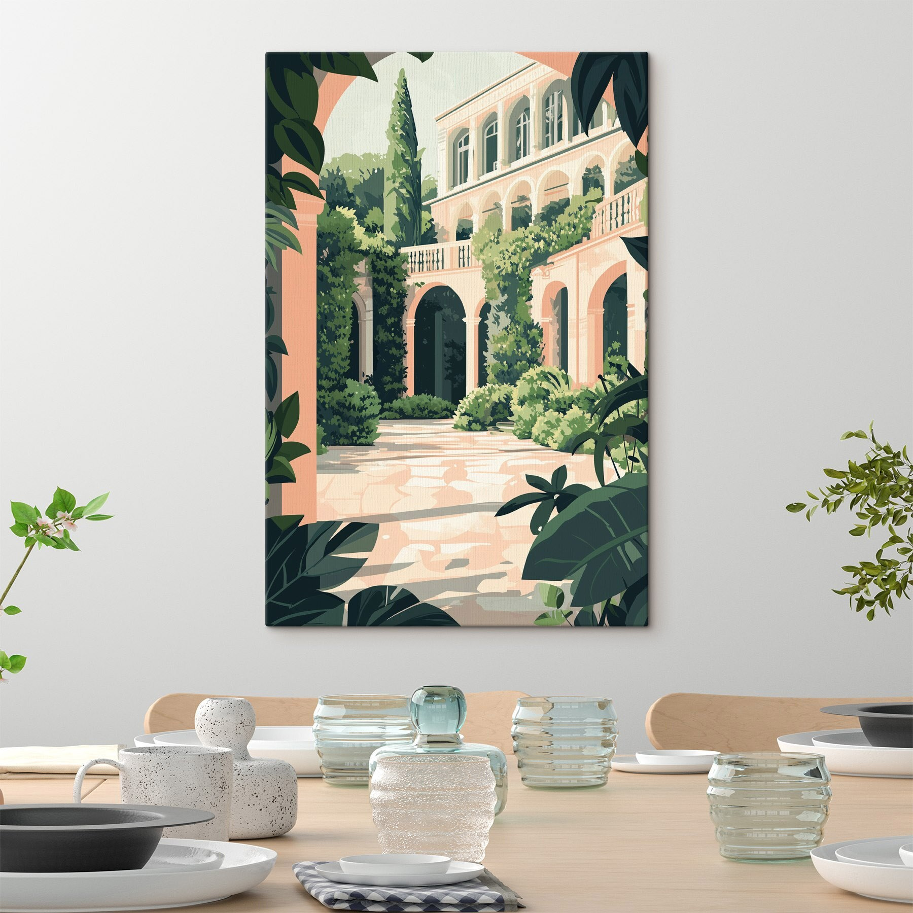 Building with a balcony and plants