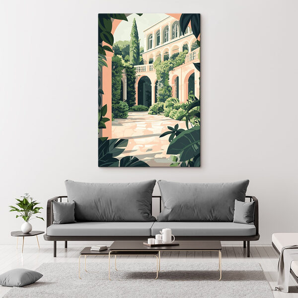 Bâtiment avec balcon et plantes Bâtiment avec balcon et plantes