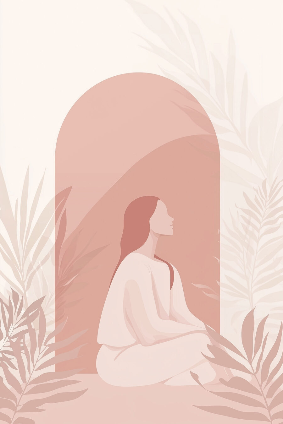 Femme assise en robe blanche