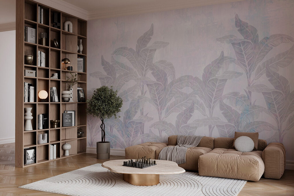 Delicate leaves in soft hues