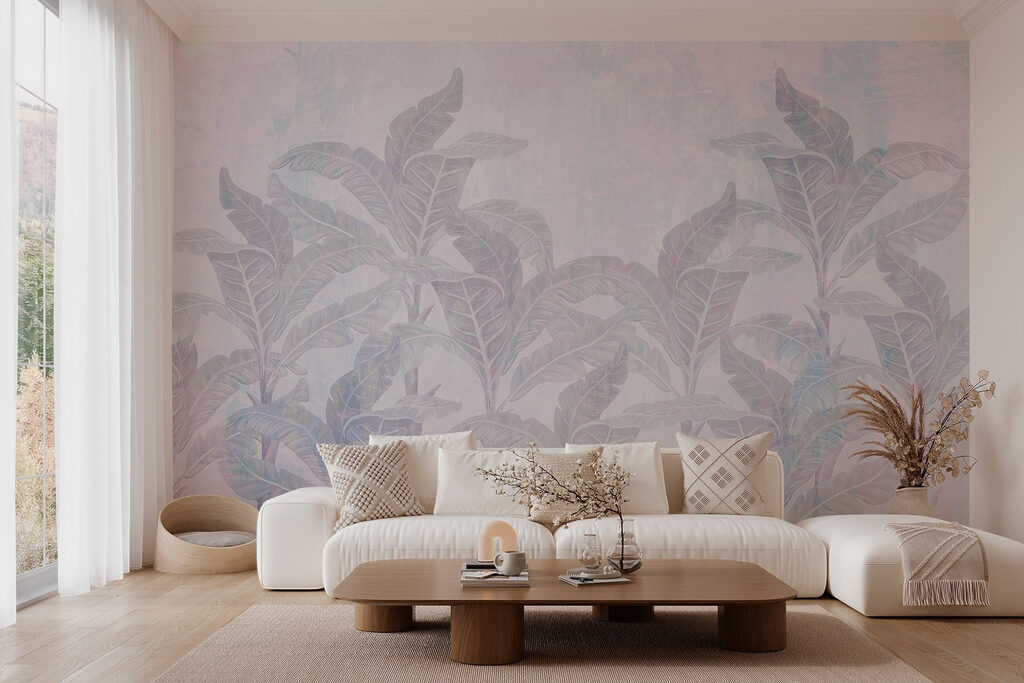 Delicate leaves in soft hues