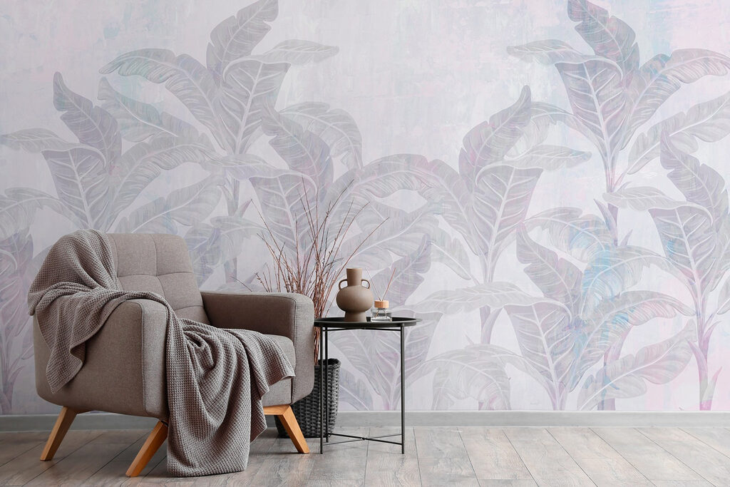 Delicate leaves in soft hues