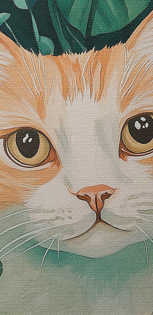 Chat dans les feuilles Chat dans les feuilles