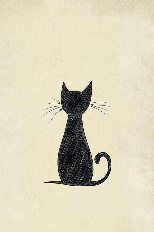 Chat noir avec moustaches Chat noir avec moustaches