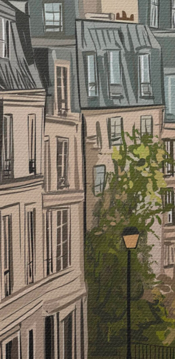 Rue avec des bâtiments et un lampadaire Rue avec des bâtiments et un lampadaire
