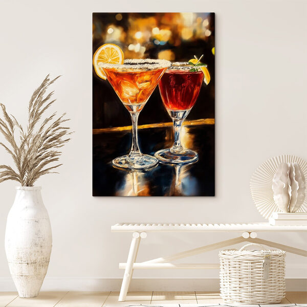 Deux verres de boissons sur une table Deux verres de boissons sur une table