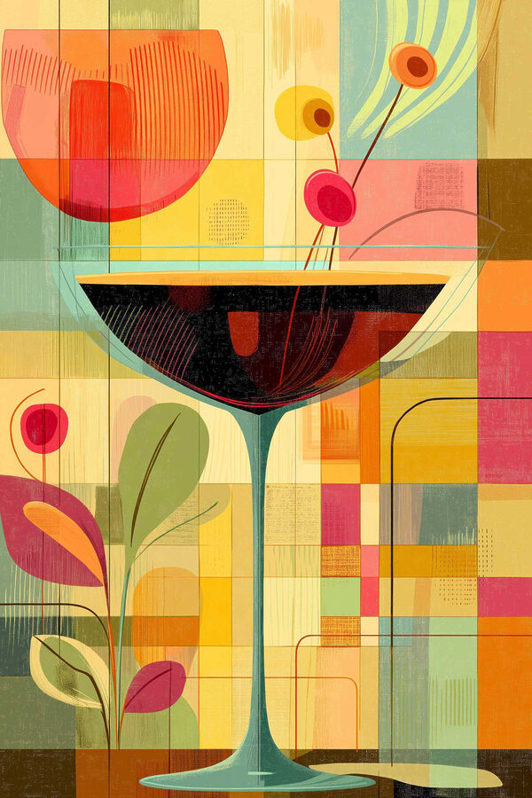 Art coloré d'un verre à martini Art coloré d'un verre à martini