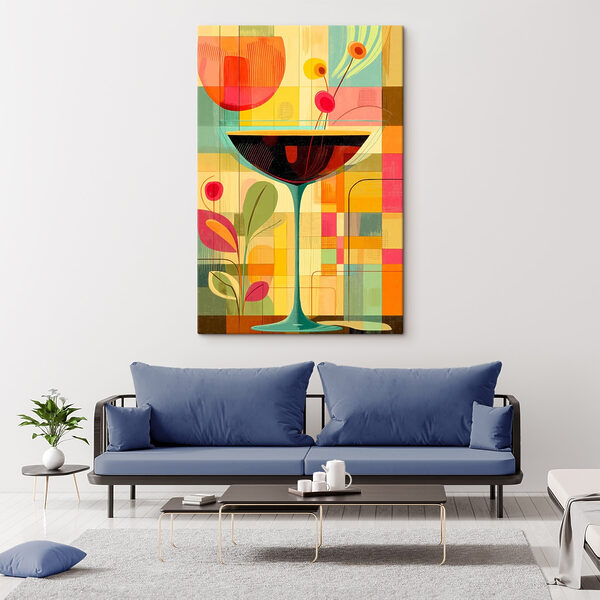 Art coloré d'un verre à martini Art coloré d'un verre à martini