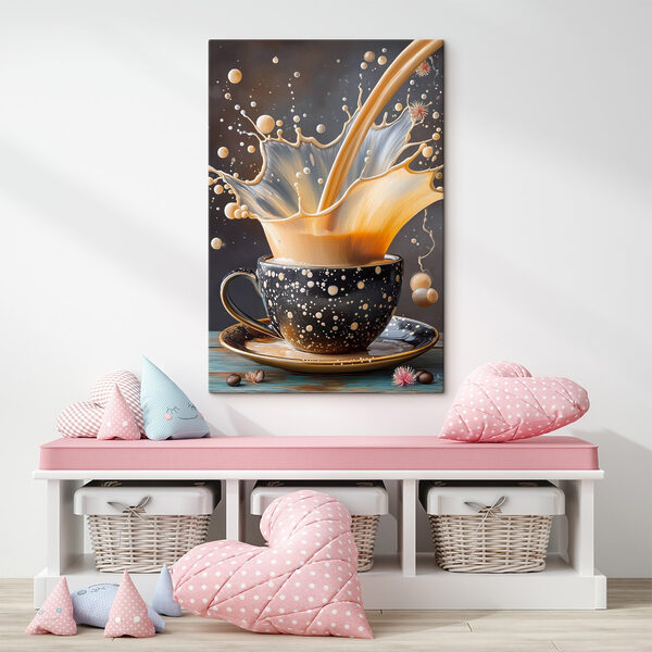 Une goutte de liquide dans une tasse Une goutte de liquide dans une tasse