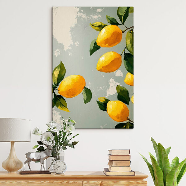 Peinture de citrons sur un arbre Peinture de citrons sur un arbre