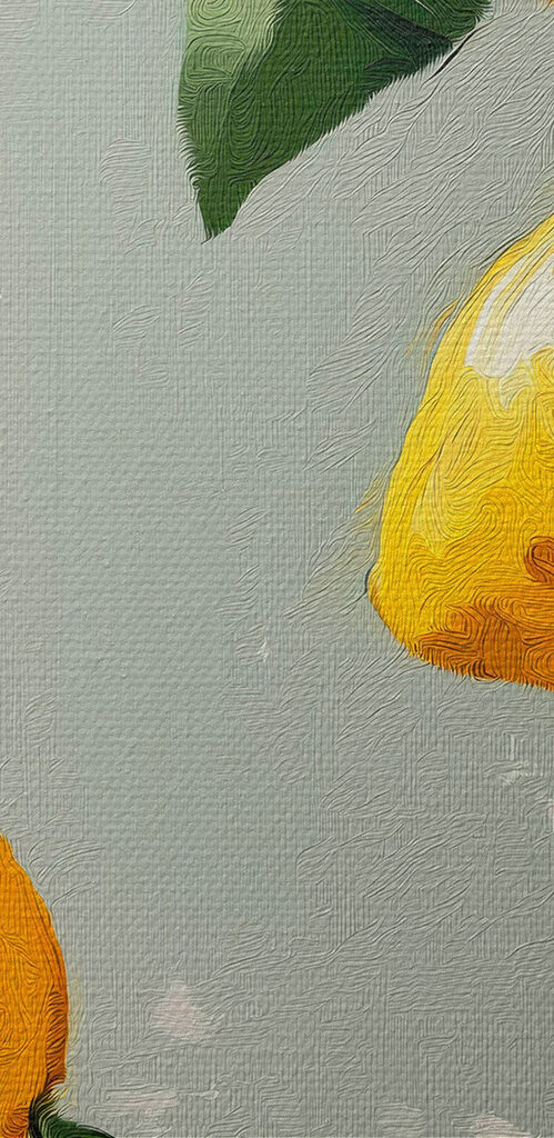 Painting of lemons on a tree