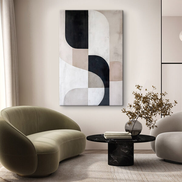 Pièce d'art en noir et blanc Pièce d'art en noir et blanc
