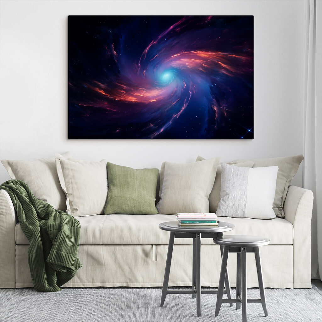 Colorful swirl of light in space