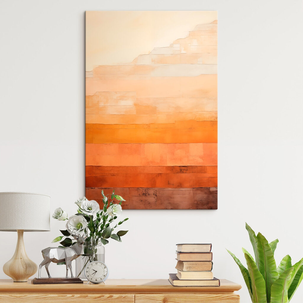 Wall with orange and white stripes