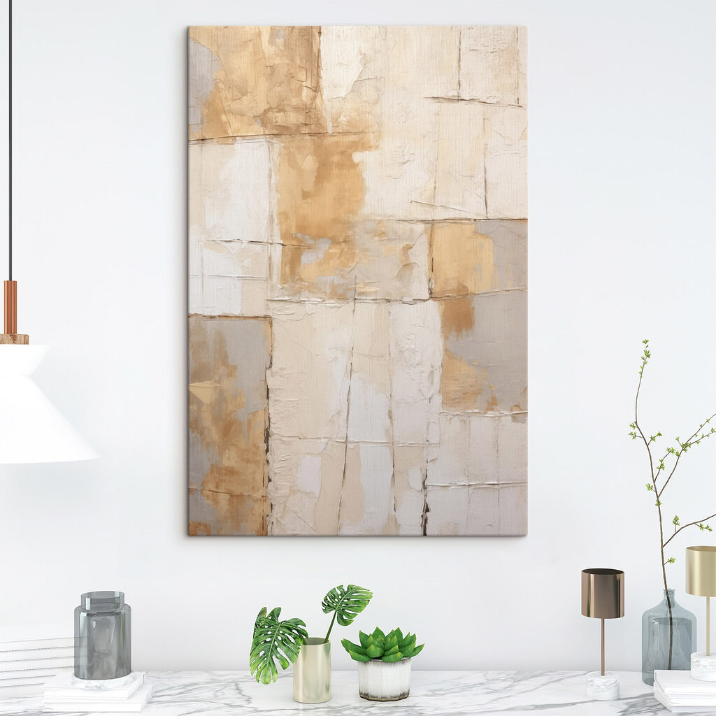 Wall with white and brown paint